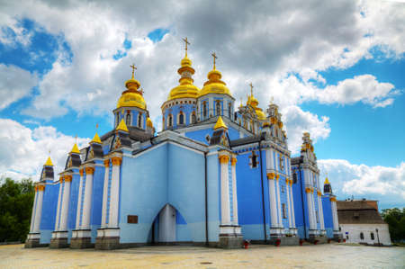 St. Michael monastery in Kiev, Ukraine at a sunny dayの写真素材
