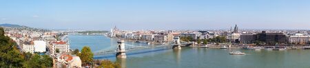Panoramic overview of Budapest, Hungary on sunny dayのeditorial素材