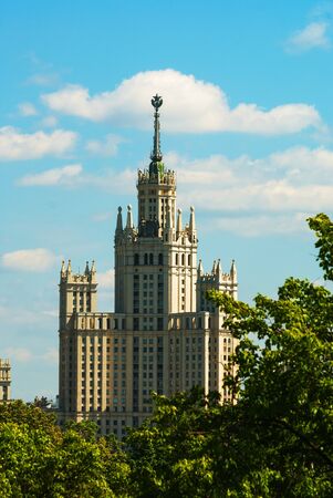 View to Moscow state university from Kremlinの写真素材