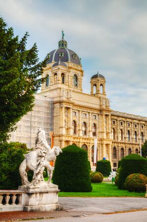 Museum of Natural History in Vienna, Austria in the morningのeditorial素材