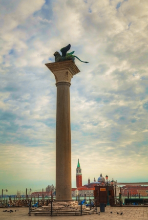 San Marco square in Venice, Italy early in the morningの写真素材