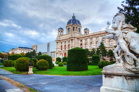 Museum of Natural History in Vienna, Austria in the eveningのeditorial素材