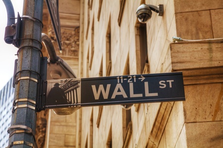 Wall street sign in New York Cityのeditorial素材