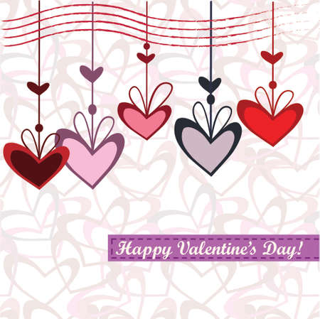 Valentine day greeting card with the heartsのイラスト素材