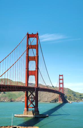Famous Golden Gate bridge in San Francisco on a sunny dayの写真素材