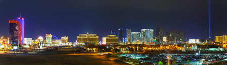 LAS VEGAS - April 19: Overview of downtown Las Vegas in the evening on April 19, 2014 in Las Vegas. It's the most populous city in the state of Nevada and the county seat of Clark County.のeditorial素材