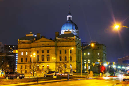 Indiana state capitol building in Indianapolisの写真素材