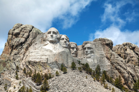 Mount Rushmore monument in South Dakota in the morningのeditorial素材