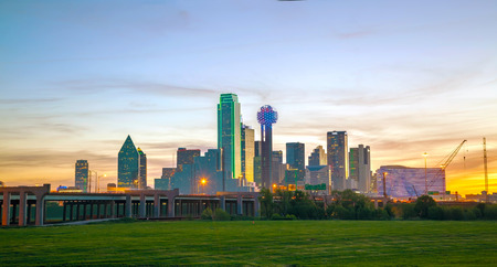 Overview of downtown Dallas in the morningのeditorial素材