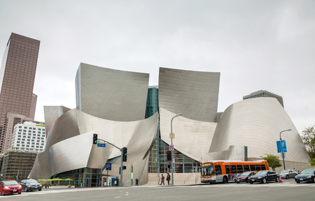 LOS ANGELES - APRIL 22: The Walt Disney Concert Hall on April 22, 2014 in Los Angeles, CA. It seats 2,265 people and serves as the home of the Los Angeles Philharmonic orchestra.のeditorial素材