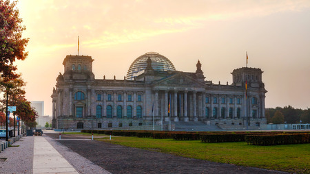 Reichstag building in Berlin, Germany in the morningのeditorial素材