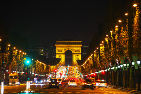 PARIS - OCTOBER 13: The Arc de Triomphe de l'Etoile on October 13, 2014 in Paris, France. It's one of the most famous monuments in Paris and stands in the centre of the Place Charles de Gaulleのeditorial素材