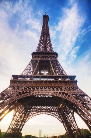 Eiffel tower in Paris, France in the morningの写真素材