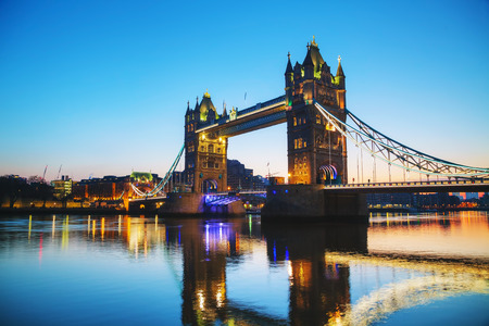 Tower bridge in London, Great Britain in the morningの写真素材