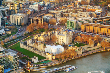 Aerial overview of Tower fortress in London