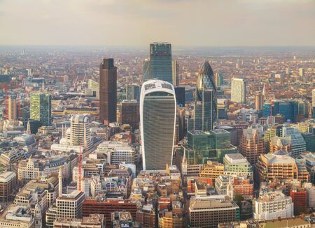 Panoramic aerial overview of London cityの写真素材