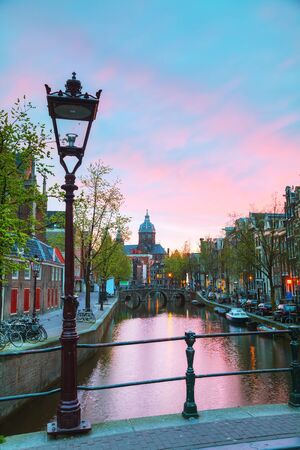 The Basilica of Saint Nicholas (Sint-Nicolaasbasiliek) in Amsterdamの写真素材