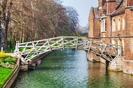 Mathematical bridge at the Queens College in Cambridge, United Kingdomのeditorial素材