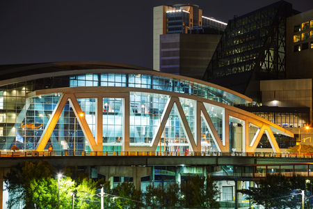 ATLANTA - AUGUST 29: Philips Arena and CNN Center on August 29, 2015 in Atlanta, GA. Philips Arena is a multi-purpose indoor arena. It was completed and opened in 1999 to replace The Omni.のeditorial素材