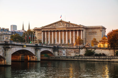 Assemblee Nationale (National Assembly) in Paris, France at sunriseの写真素材