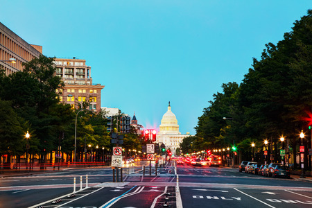 State Capitol building in Washington, DC in the eveningの写真素材