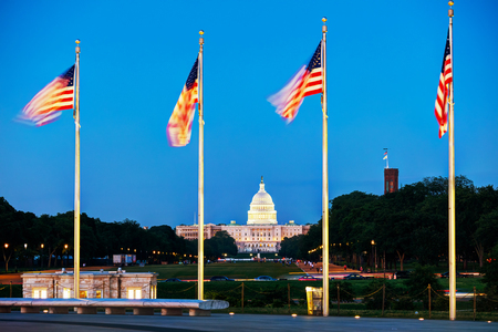 State Capitol building in Washington, DC in the eveningの写真素材