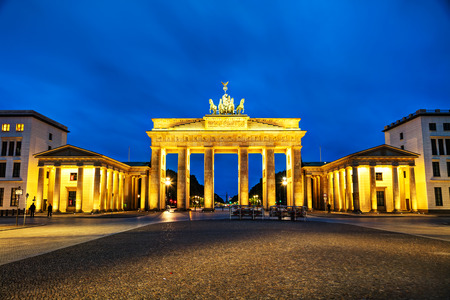 Brandenburg gate (Brandenburger Tor) in Berlin, Germany at sunriseのeditorial素材