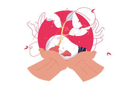 Planet in human hands symbol for recyclingのイラスト素材