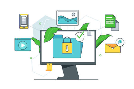 Safe access to archive documentのイラスト素材