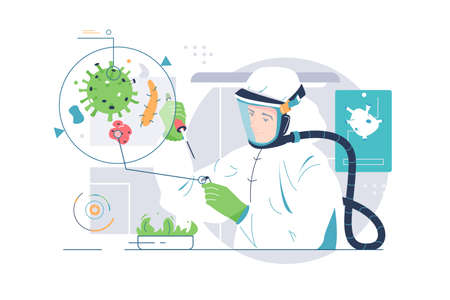 Person in protective gear in labのイラスト素材