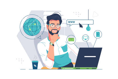 Web education and computer scienceのイラスト素材
