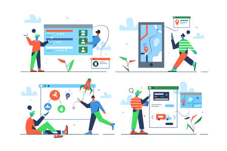 Search place or person profile track locationのイラスト素材