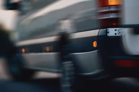 cargo van mothions background close up.の写真素材