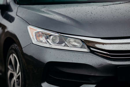 Rivne, Ukraine - 03, 28, 2021: Honda Accord 9 steering wheel with logo and speedometer.のeditorial素材