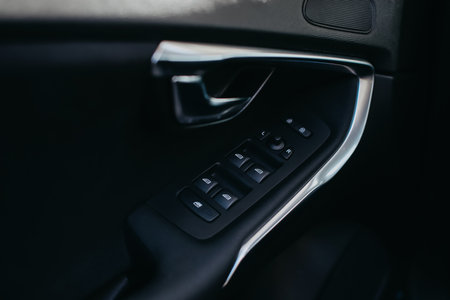 Window control buttons in car.の写真素材