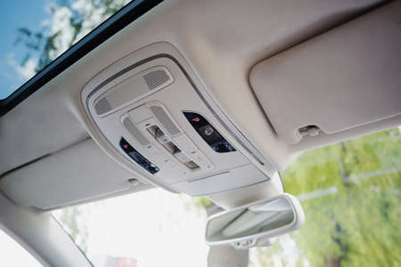 Concept of expensive, sports auto. Headlight lamp of new cars.の写真素材