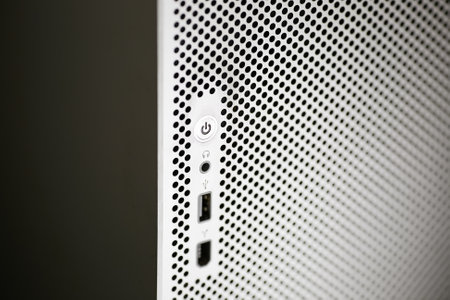 close up of power buttonの写真素材