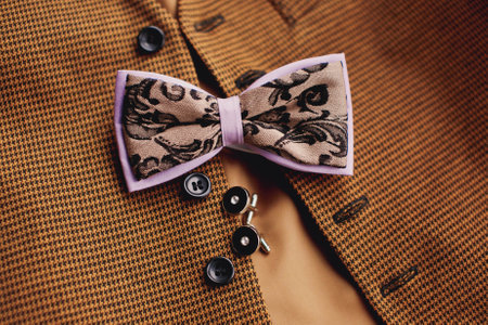 Accessories: butterfly, ties, cufflinks, for a classic suitの写真素材