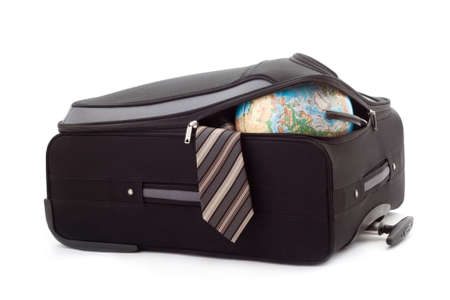 Packed trunk with globe insideの写真素材