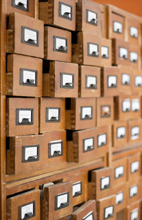 Old wooden card catalogue
