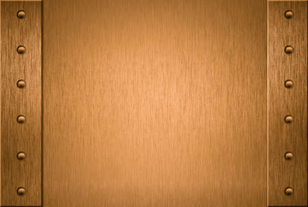 copper or bronze frame with rivetsの写真素材