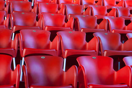 Red stadium seatsの写真素材