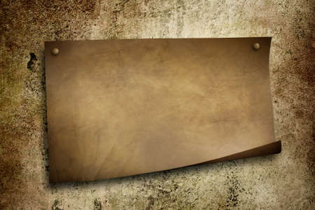 old paper on grunge wallの写真素材