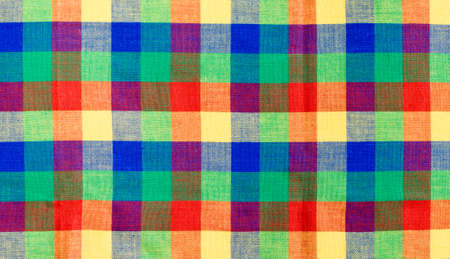 Multicolor checked tableclothの写真素材