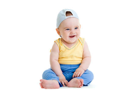 Little boy isolated studio shotの写真素材