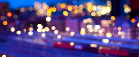 Blurred urban night sceneの写真素材