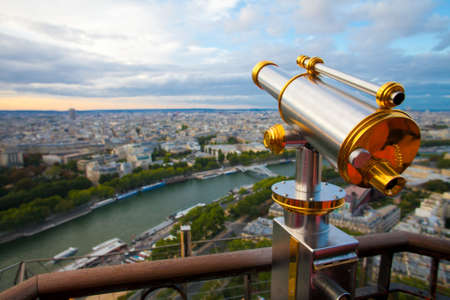 View to Paris and Seine from Effeil towerの写真素材