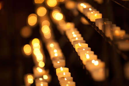 Candles in templeの写真素材