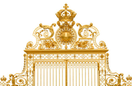 Isolated golden gate fragment of Versailles kingの写真素材