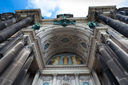 Berlin Cathedral (Berliner Dom) main entrance arch, Berlin, Germanyの写真素材